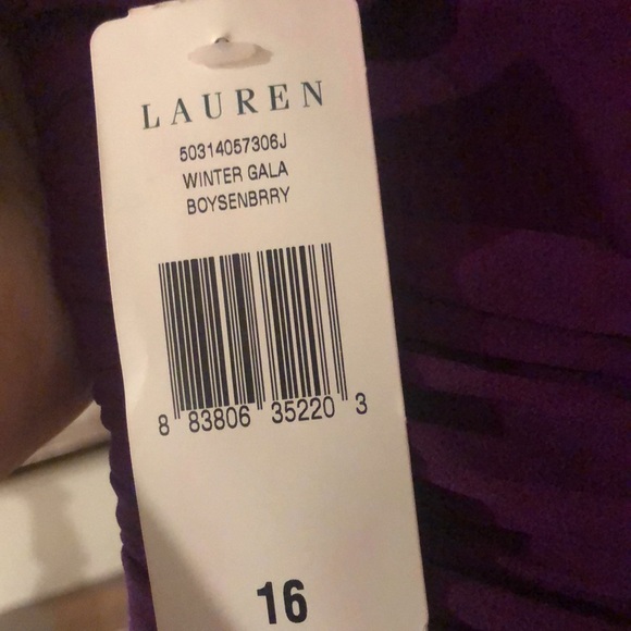 RALPH LAUREN Violet Maxi Dress w Criss Cross Draping Sheer Sleeves & Straps NWT - Picture 12 of 12